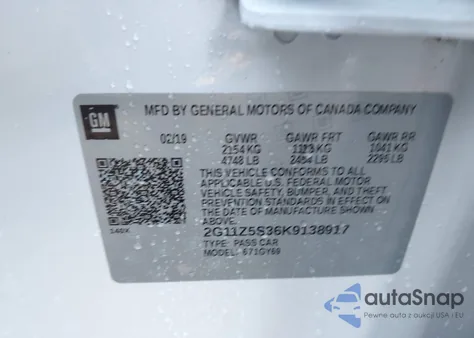 2019 Chevrolet Impala Lt from USA, damaged, VIN 2G11Z5S36K9138917